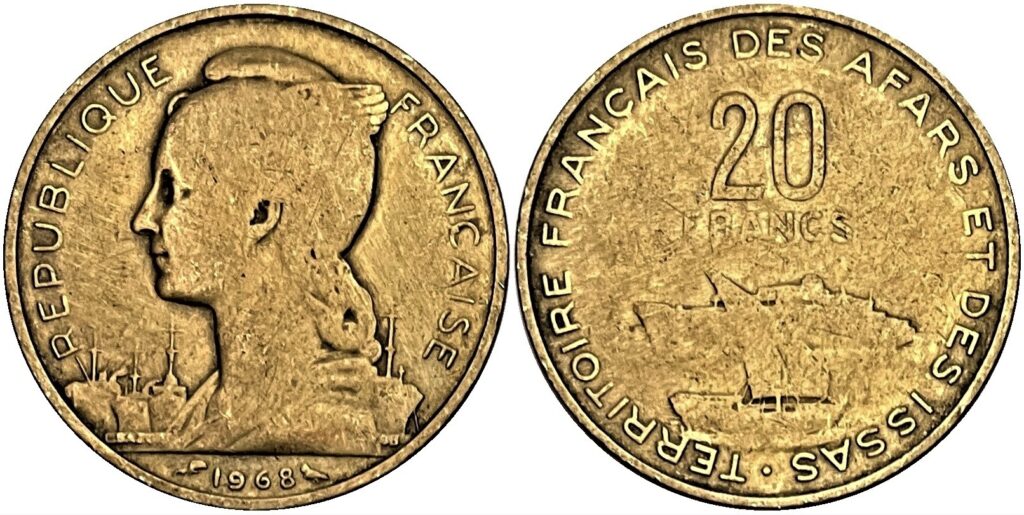 Afars Issas 20 Francs 1968 F $0.75