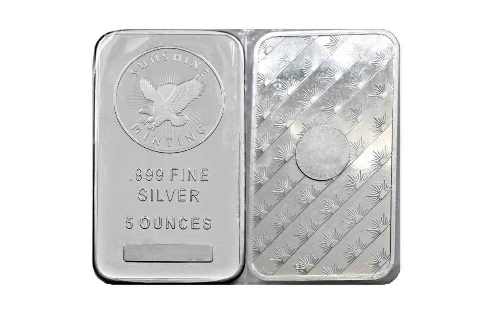 Sunshine Minting SI  USA 5 oz .999 Silver BAR UNC++ / 4 Available